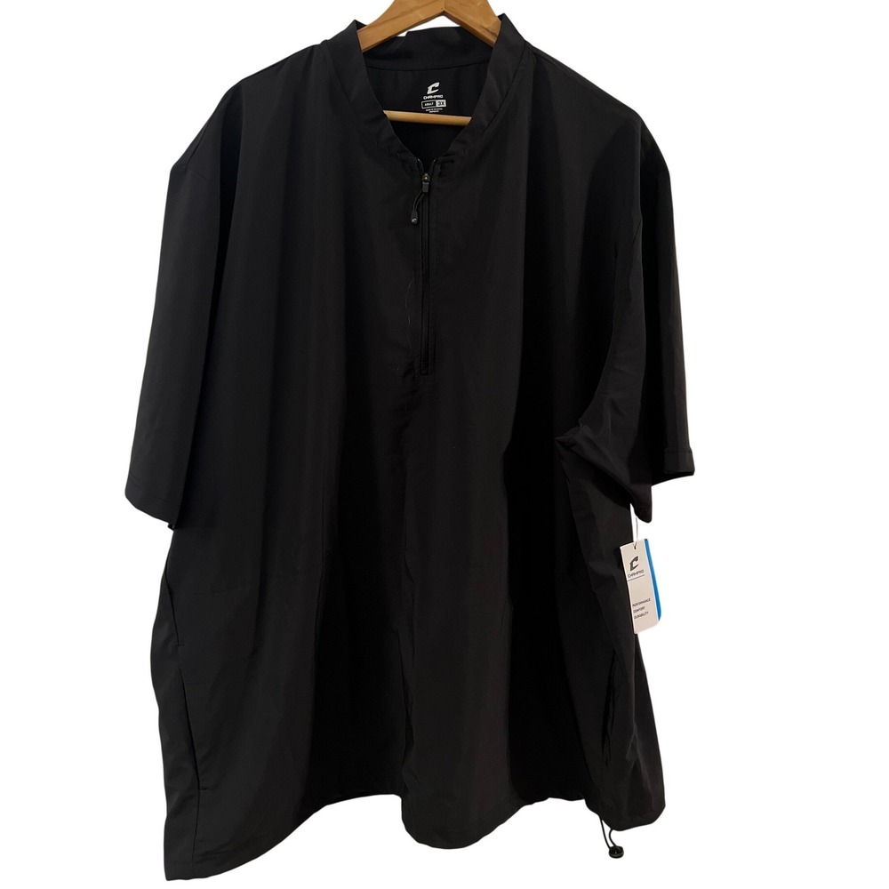Champro Quarter Zip Pullover Mens 3XL Black Short Sleeve Athletic NEW